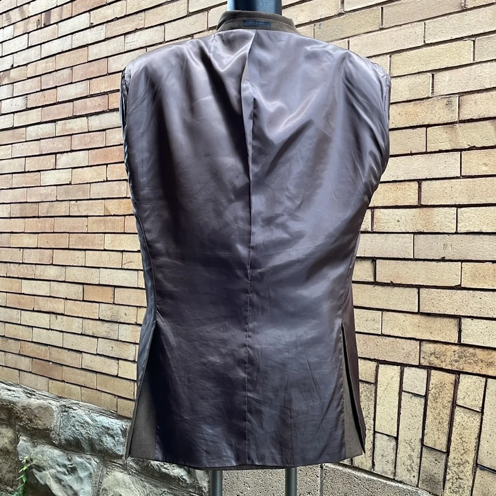 Andrew Fezza Brown Baxter microsuede 2 button sport coat Size 48R
